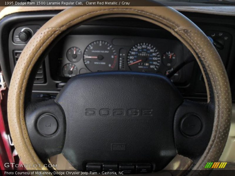 Claret Red Metallic / Gray 1995 Dodge Ram 1500 Laramie Regular Cab