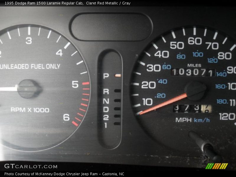 Claret Red Metallic / Gray 1995 Dodge Ram 1500 Laramie Regular Cab