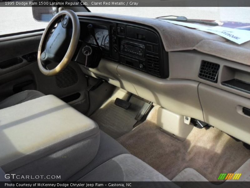 Claret Red Metallic / Gray 1995 Dodge Ram 1500 Laramie Regular Cab