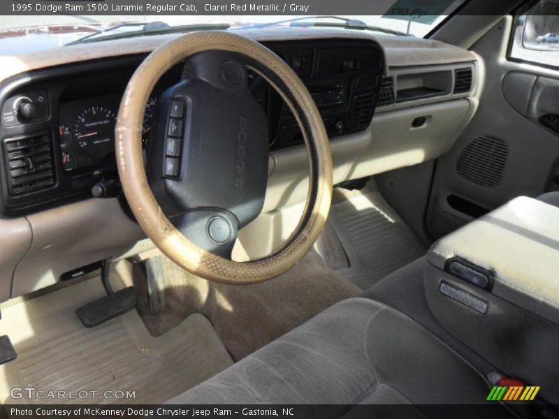 Claret Red Metallic / Gray 1995 Dodge Ram 1500 Laramie Regular Cab