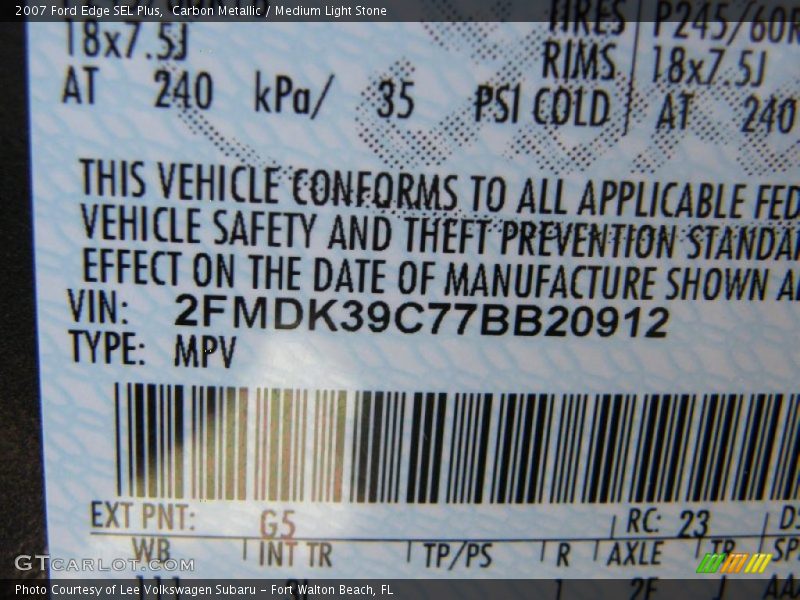 Carbon Metallic / Medium Light Stone 2007 Ford Edge SEL Plus