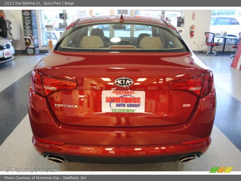 Spicy Red / Beige 2011 Kia Optima LX