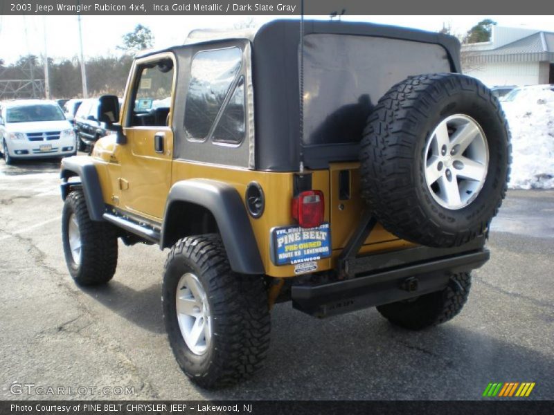 Inca Gold Metallic / Dark Slate Gray 2003 Jeep Wrangler Rubicon 4x4