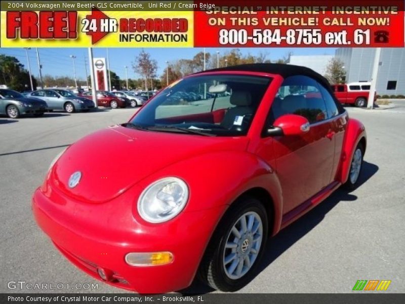 Uni Red / Cream Beige 2004 Volkswagen New Beetle GLS Convertible
