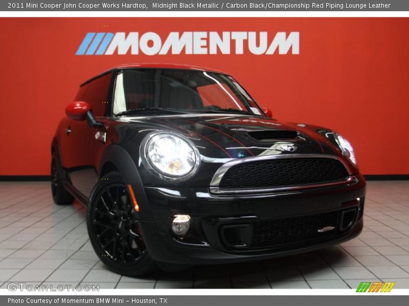 Midnight Black Metallic / Carbon Black/Championship Red Piping Lounge Leather 2011 Mini Cooper John Cooper Works Hardtop