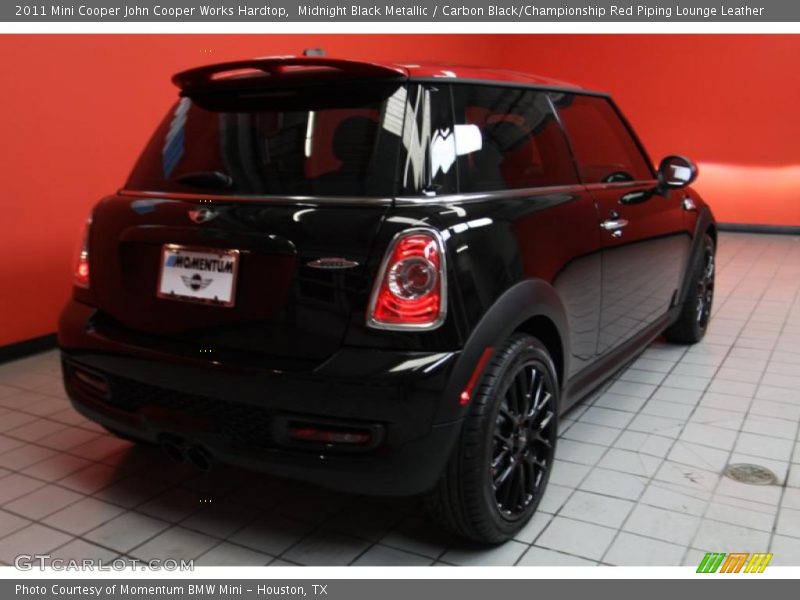 Midnight Black Metallic / Carbon Black/Championship Red Piping Lounge Leather 2011 Mini Cooper John Cooper Works Hardtop