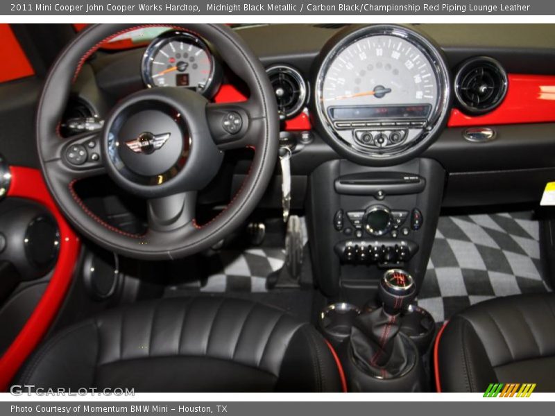 Midnight Black Metallic / Carbon Black/Championship Red Piping Lounge Leather 2011 Mini Cooper John Cooper Works Hardtop