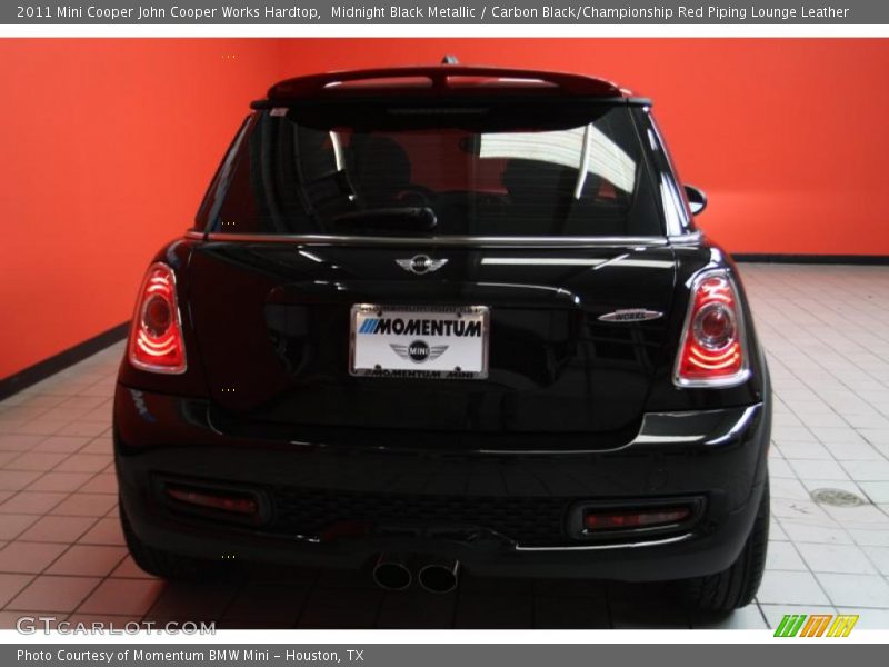 Midnight Black Metallic / Carbon Black/Championship Red Piping Lounge Leather 2011 Mini Cooper John Cooper Works Hardtop