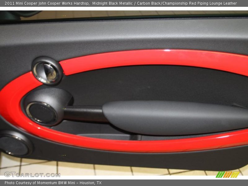 Midnight Black Metallic / Carbon Black/Championship Red Piping Lounge Leather 2011 Mini Cooper John Cooper Works Hardtop