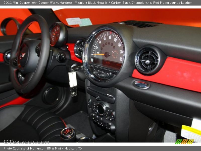 Midnight Black Metallic / Carbon Black/Championship Red Piping Lounge Leather 2011 Mini Cooper John Cooper Works Hardtop