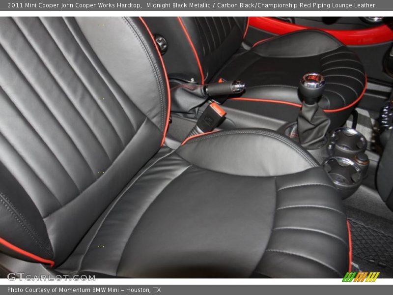 Midnight Black Metallic / Carbon Black/Championship Red Piping Lounge Leather 2011 Mini Cooper John Cooper Works Hardtop