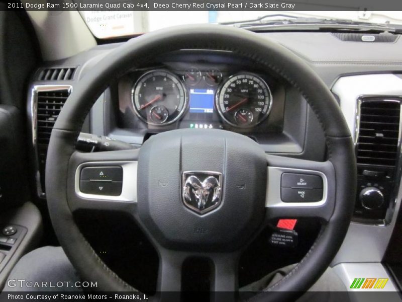 Deep Cherry Red Crystal Pearl / Dark Slate Gray 2011 Dodge Ram 1500 Laramie Quad Cab 4x4