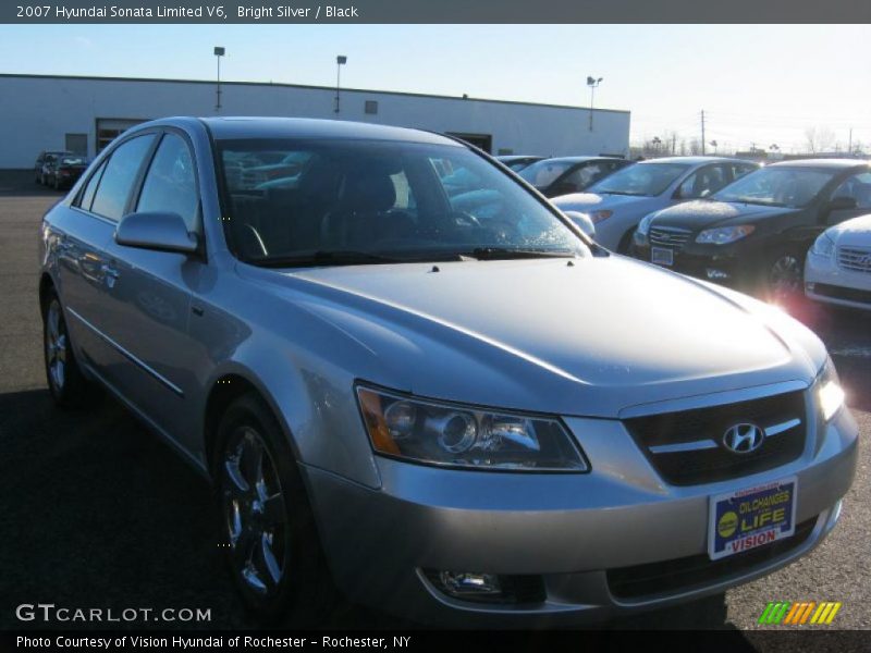 Bright Silver / Black 2007 Hyundai Sonata Limited V6