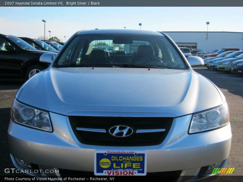 Bright Silver / Black 2007 Hyundai Sonata Limited V6