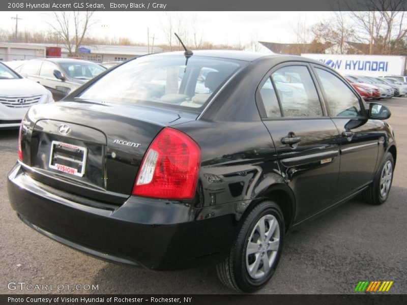 Ebony Black / Gray 2008 Hyundai Accent GLS Sedan