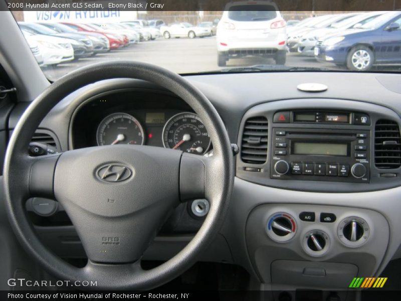 Ebony Black / Gray 2008 Hyundai Accent GLS Sedan