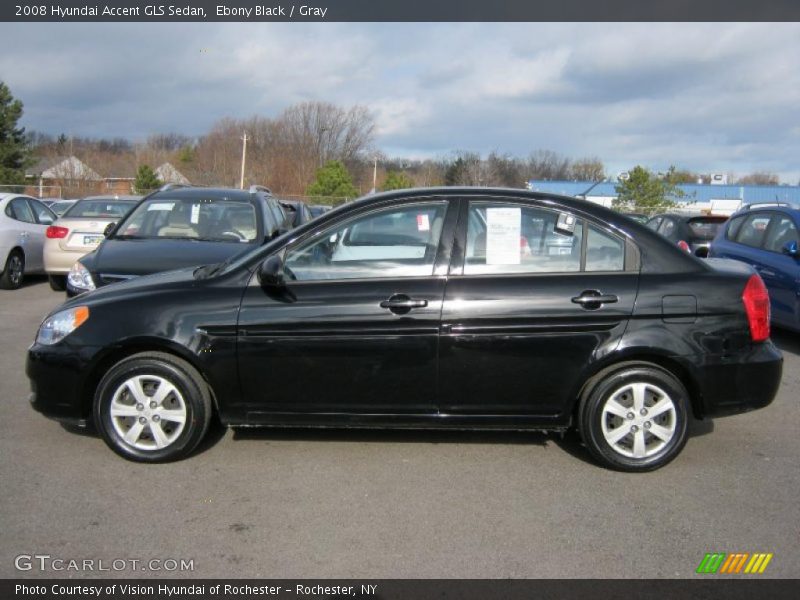 Ebony Black / Gray 2008 Hyundai Accent GLS Sedan