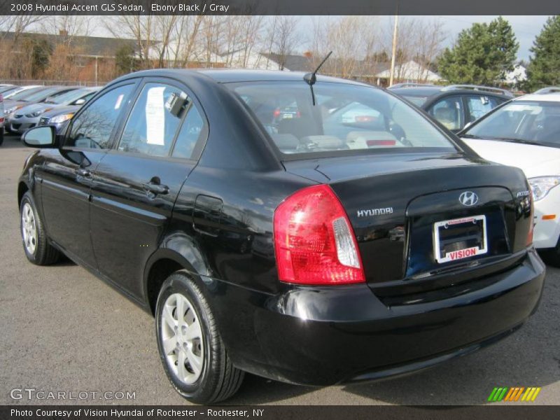 Ebony Black / Gray 2008 Hyundai Accent GLS Sedan