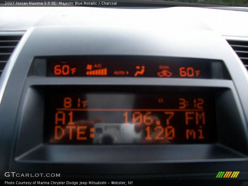Majestic Blue Metallic / Charcoal 2007 Nissan Maxima 3.5 SE