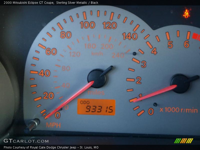 Sterling Silver Metallic / Black 2000 Mitsubishi Eclipse GT Coupe