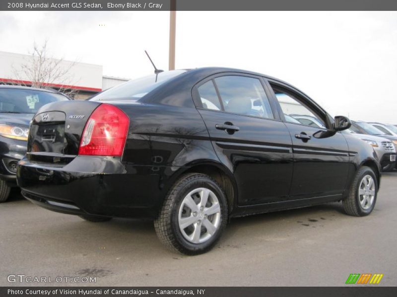 Ebony Black / Gray 2008 Hyundai Accent GLS Sedan