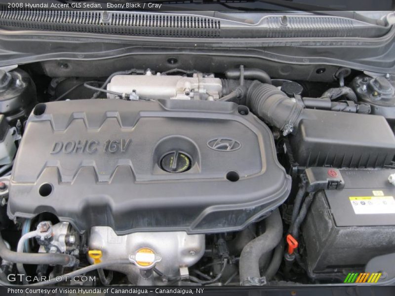 Ebony Black / Gray 2008 Hyundai Accent GLS Sedan