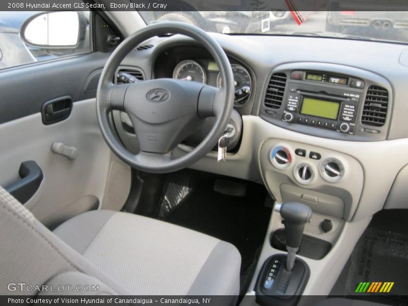 Ebony Black / Gray 2008 Hyundai Accent GLS Sedan