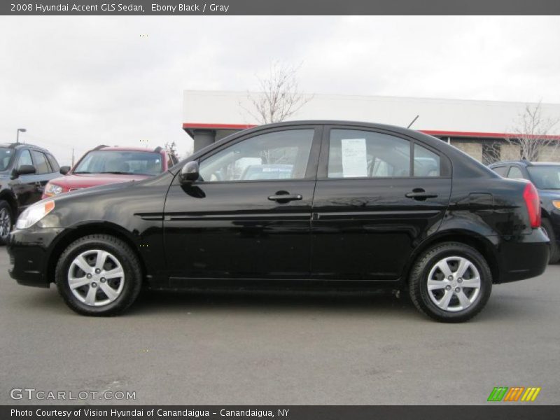 Ebony Black / Gray 2008 Hyundai Accent GLS Sedan