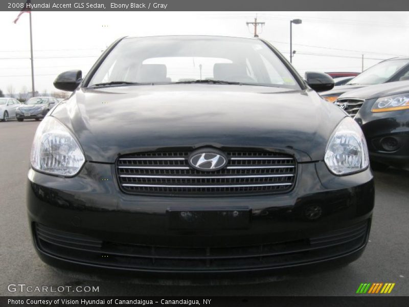 Ebony Black / Gray 2008 Hyundai Accent GLS Sedan