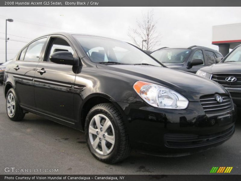 Ebony Black / Gray 2008 Hyundai Accent GLS Sedan