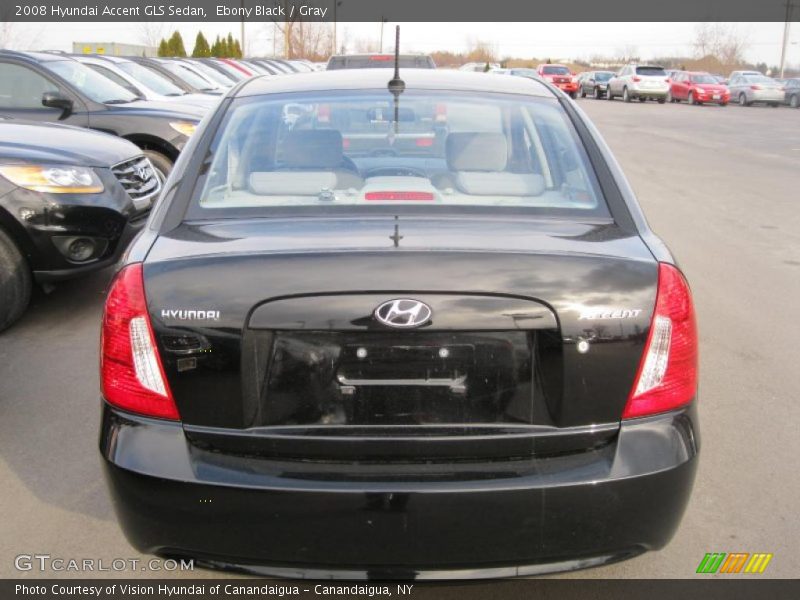 Ebony Black / Gray 2008 Hyundai Accent GLS Sedan