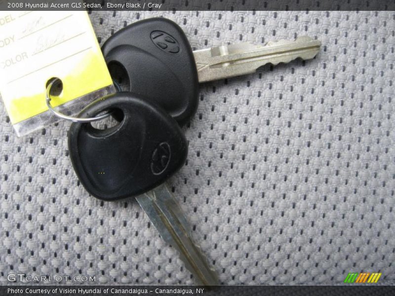 Ebony Black / Gray 2008 Hyundai Accent GLS Sedan