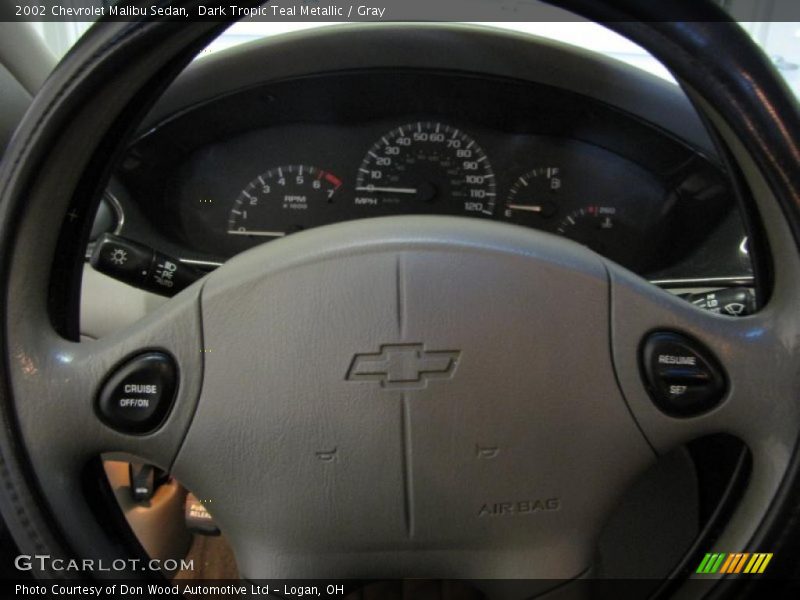 Dark Tropic Teal Metallic / Gray 2002 Chevrolet Malibu Sedan