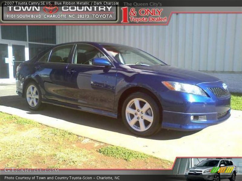 Blue Ribbon Metallic / Dark Charcoal 2007 Toyota Camry SE V6
