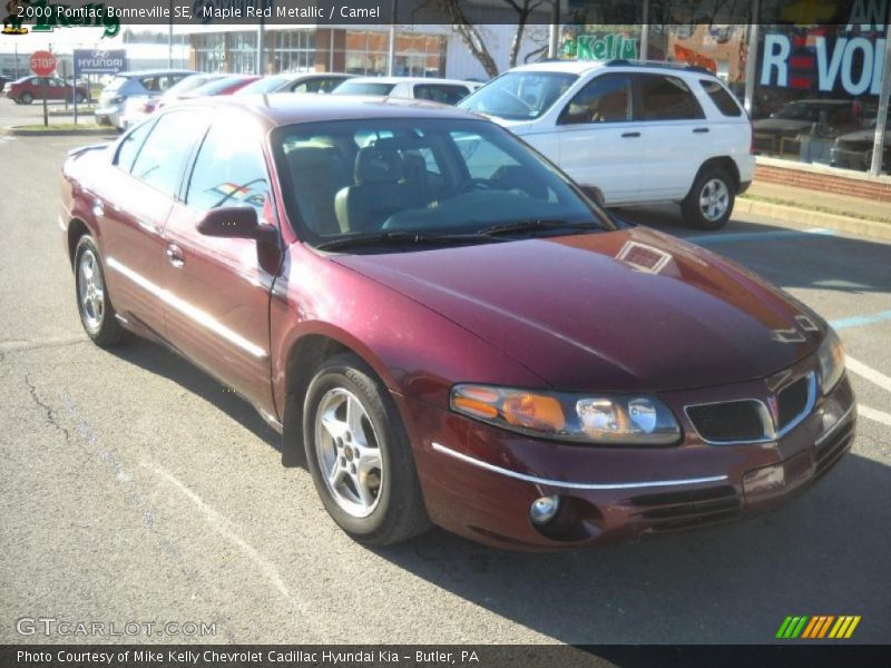 Maple Red Metallic / Camel 2000 Pontiac Bonneville SE