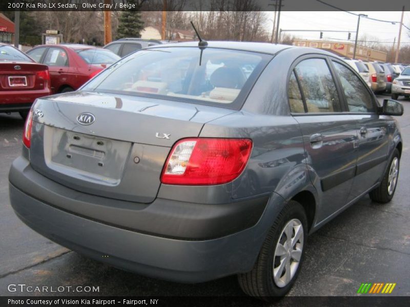 Olive Gray / Beige 2007 Kia Rio LX Sedan