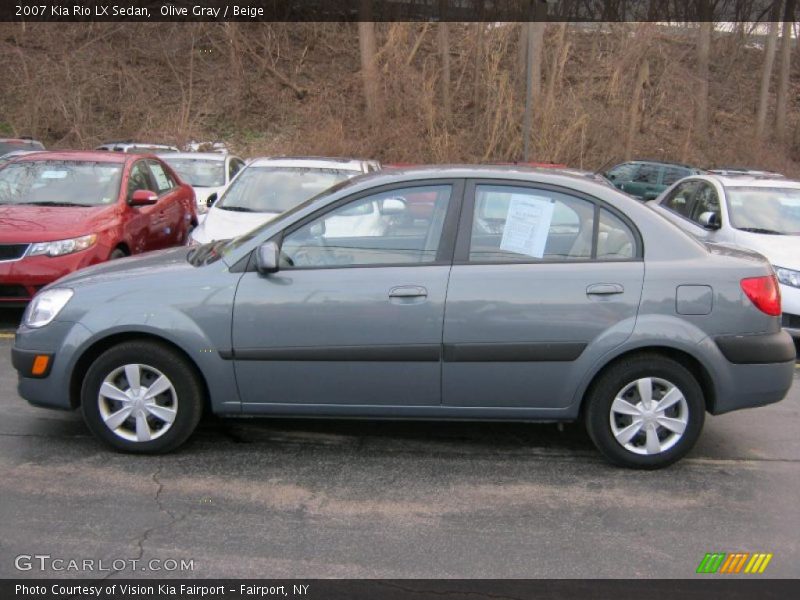 Olive Gray / Beige 2007 Kia Rio LX Sedan