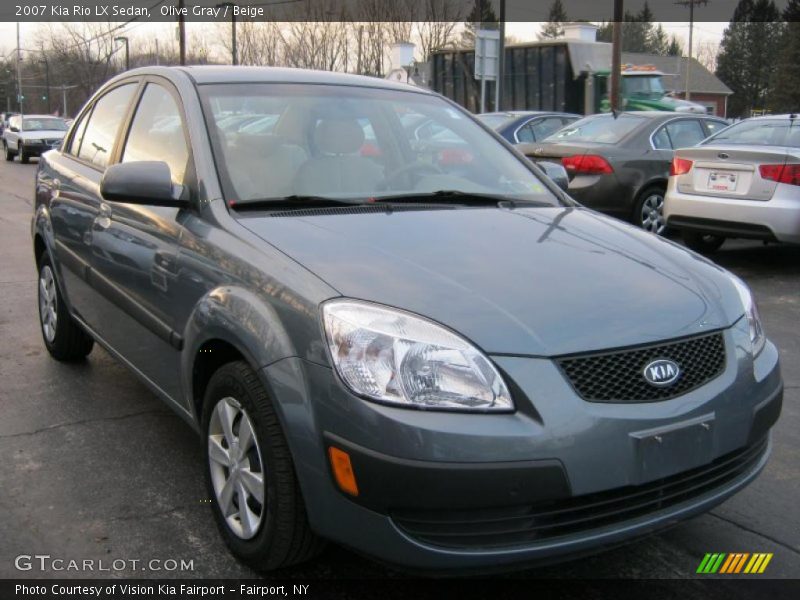 Olive Gray / Beige 2007 Kia Rio LX Sedan