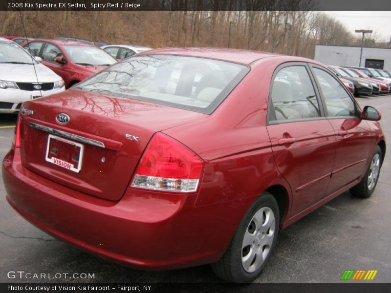Spicy Red / Beige 2008 Kia Spectra EX Sedan