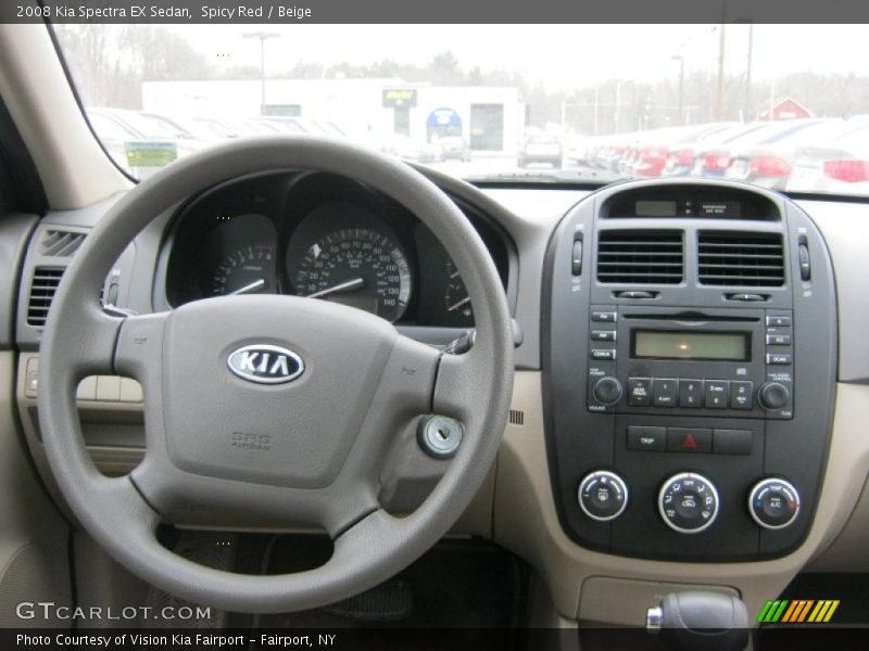 Spicy Red / Beige 2008 Kia Spectra EX Sedan