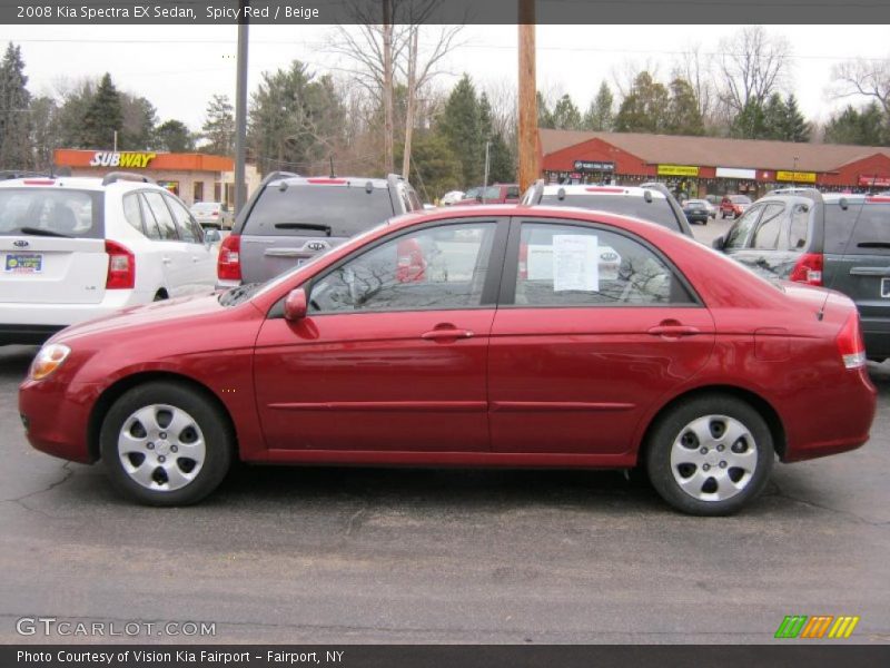 Spicy Red / Beige 2008 Kia Spectra EX Sedan