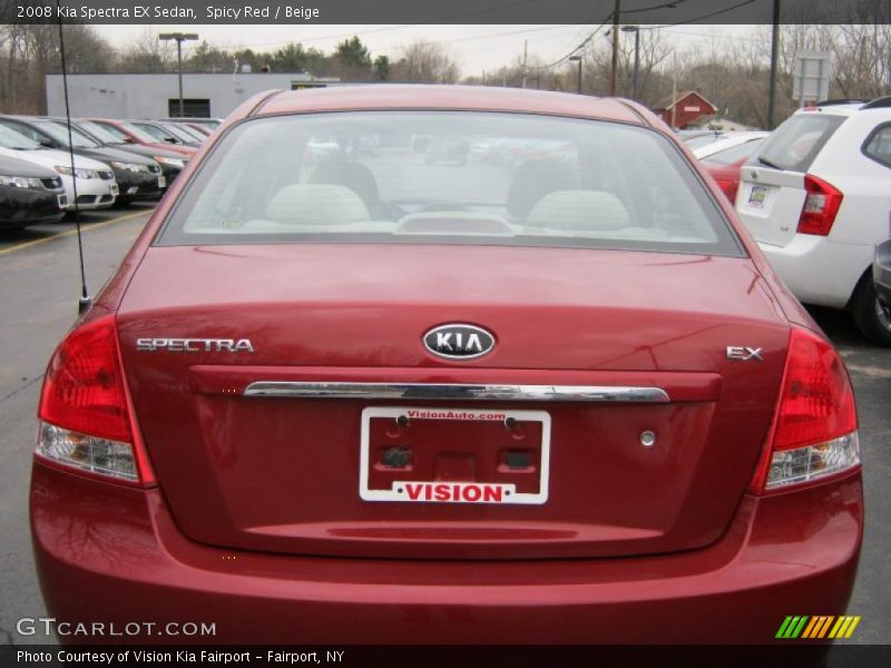 Spicy Red / Beige 2008 Kia Spectra EX Sedan