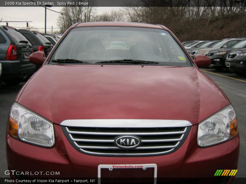 Spicy Red / Beige 2008 Kia Spectra EX Sedan