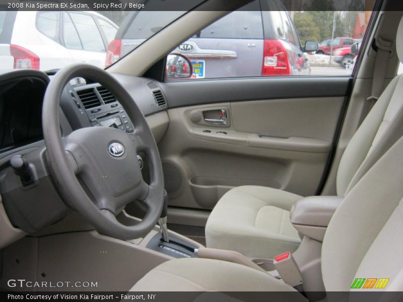 Spicy Red / Beige 2008 Kia Spectra EX Sedan