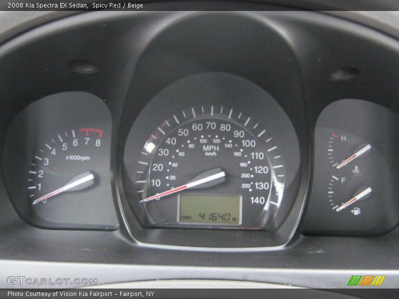 Spicy Red / Beige 2008 Kia Spectra EX Sedan
