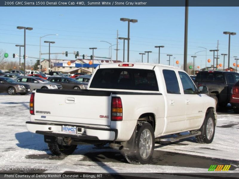 Summit White / Stone Gray leather 2006 GMC Sierra 1500 Denali Crew Cab 4WD
