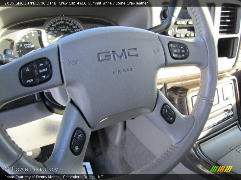 Summit White / Stone Gray leather 2006 GMC Sierra 1500 Denali Crew Cab 4WD
