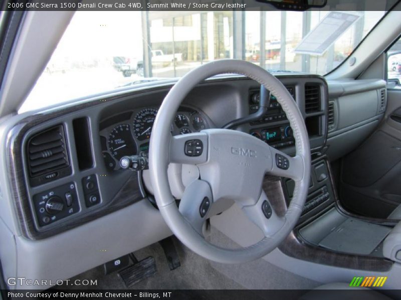 Summit White / Stone Gray leather 2006 GMC Sierra 1500 Denali Crew Cab 4WD