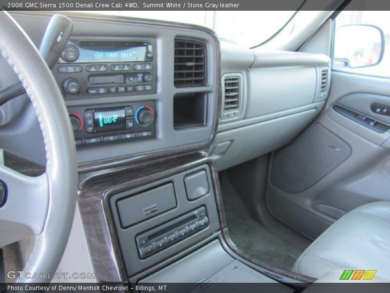 Summit White / Stone Gray leather 2006 GMC Sierra 1500 Denali Crew Cab 4WD