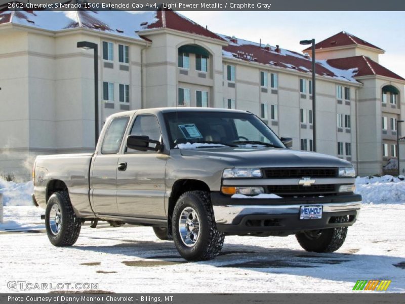 Light Pewter Metallic / Graphite Gray 2002 Chevrolet Silverado 1500 Extended Cab 4x4